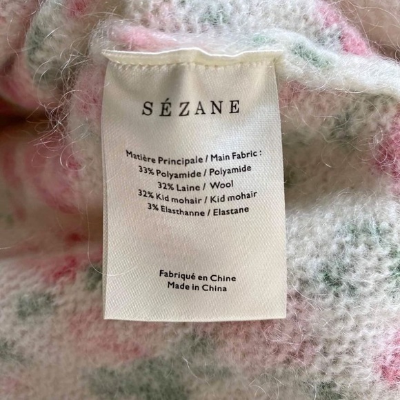 Sezane Amaya Sweater in Ecru/ Multicolor size medium - Picture 5 of 6